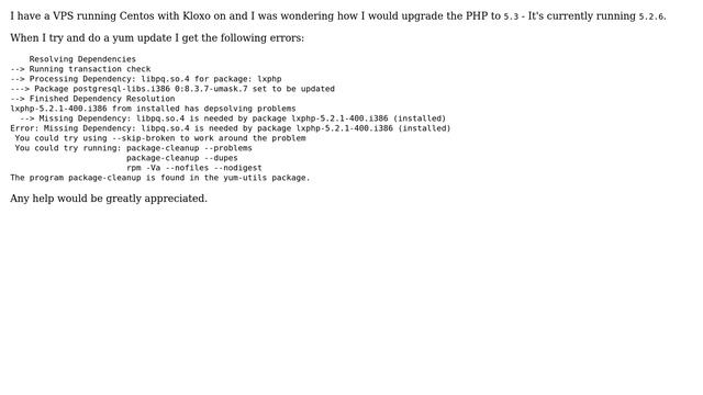 DevOps & SysAdmins: Is it possible to upgrade PHP to 5.3 on a Centos Kloxo installation? смотреть онлайн
