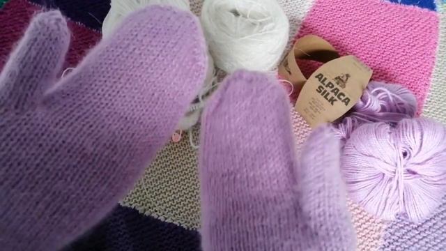 #9/21 Варежки спицами из пряжи ALPACA SILK