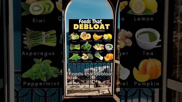 Foods That Debloat #kiwi #banana #lemon #ginger #tea #cucumber #cantaloupe #pumpkin #avocado