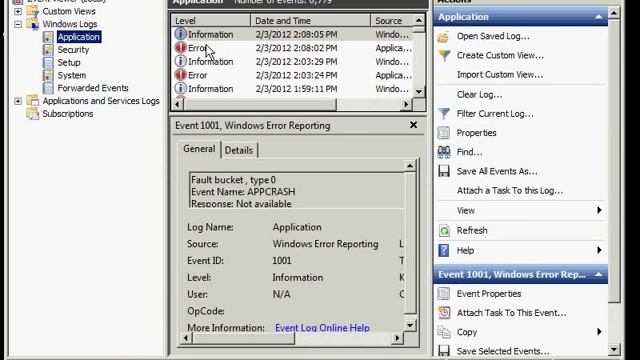 Finding Application Event Log Errors in Windows 7 смотреть онлайн