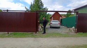 откатные ворота на сваях верхний подвес, сьемная балка