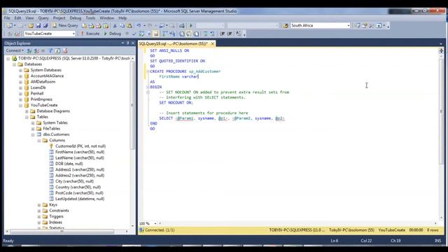 7. MS SQL - Adding Stored Procedures in Management Studio смотреть онлайн