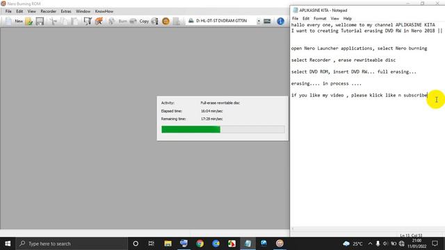 Tutorial Erasing DVD RW in Nero 2018 || APLIKASINE KITA смотреть онлайн