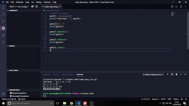 Belajar Python 02 - Tipe Data List, Input & Output смотреть онлайн