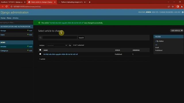 Lập trình web Python với Django - 11 - Quản lý bài viết - Path Image смотреть онлайн