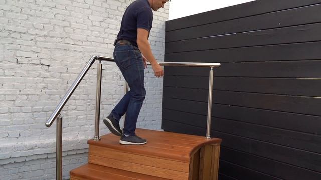 КАК ЗАБРАТЬСЯ В УЛИЧНУЮ КУПЕЛЬ? Подиум, лестница и лестница с поручнем смотреть онлайн