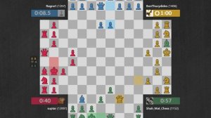Chess.com. Шахматы на четверых. Командная игра. Атака ферзей.