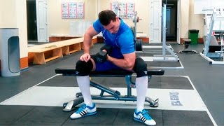 Сгибание руки сидя через колено: техника выполнения смотреть онлайн