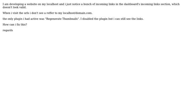 Wordpress: Local wordpress setup with SPAM in the incoming links dashboard section? смотреть онлайн