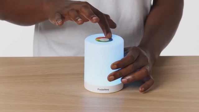 Fedetkey Night Light | LED Touch Control Chargeable Smart Bedside Table Lamp смотреть онлайн