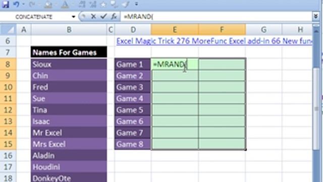 Excel Magic Trick 302: Randomly Select Names No Repeats смотреть онлайн