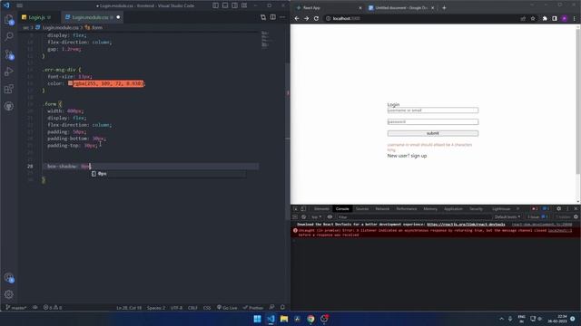 login form validation and design in react.js смотреть онлайн