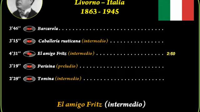 Mascagni,Prieto(1863-1945)Livorno(Ital)Barcarola-Caballería rusticana-El amigo Fritz-Parisina-Tomin смотреть онлайн