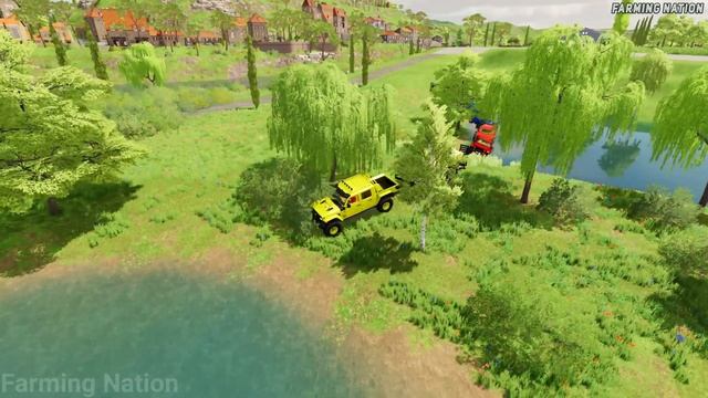 Jeep pickups transport Audi Q8 in mirrored boxes. смотреть онлайн