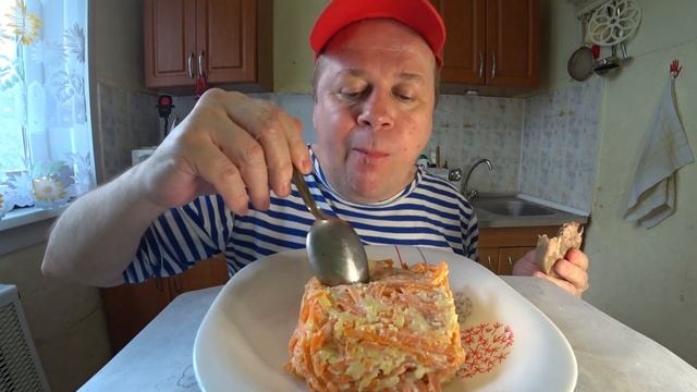 #mukbang #ASMR #food Мукбанг- винегрет, морковь с сыром и зельц. Простая и вкусная еда! 1358