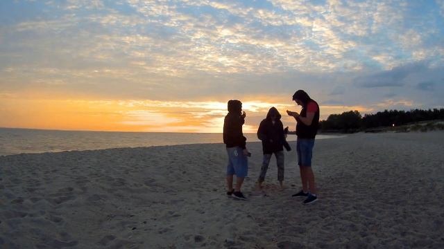 Sunset on Hel beach Poland - timelaps GitUp Git 2 смотреть онлайн