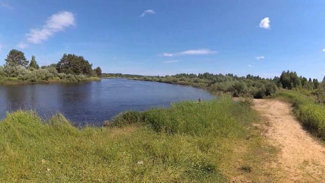 Отличное место и красивый вид на р.Молога перед поселком Труженик, июль 2020г. смотреть онлайн