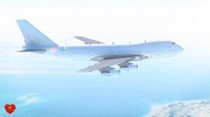 Футаж Самолет летит в небе