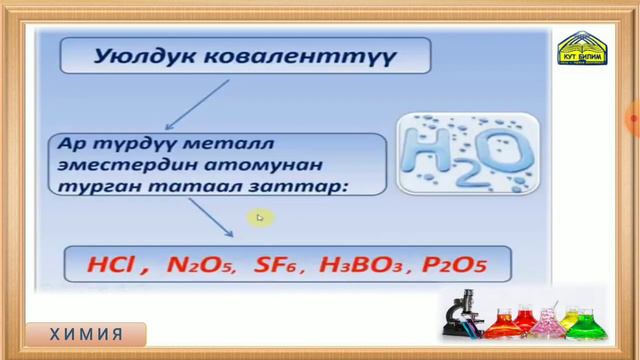 Химиялык байланыштын турлору. смотреть онлайн