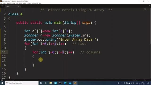 Java program to print mirror matrix | Learn Coding смотреть онлайн
