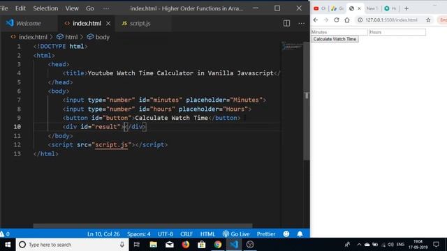 Build a Youtube Watch Time Calculator in Vanilla Javascript смотреть онлайн