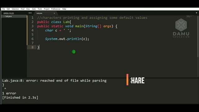 Java Character Literals Program #Charinjava | JAVA Basic Programs | Core Java Programs with Output смотреть онлайн