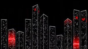 Эквалайзер 3D с сердцами. Рейтинг, топ, музыка. Бесплатный футаж. Анимация. Фон 4K.