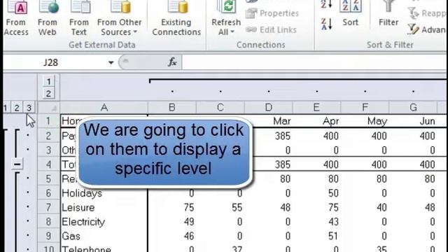 MS Excel 2010:Creating an Outline смотреть онлайн