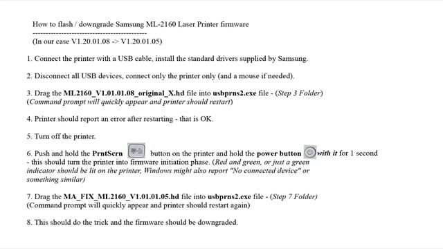 Samsung ML2160 Firmware Flash / Downgrade смотреть онлайн