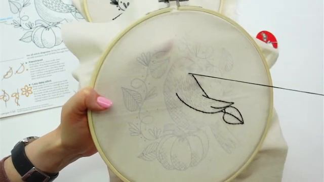 Raven embroidery stitch-along - part 1 - Live with Alyssa смотреть онлайн