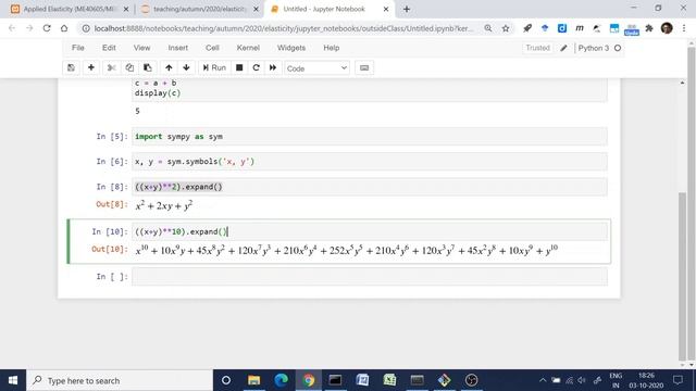 Elasticity using Jupyter Notebook: Introduction to Jupyter Notebook and SymPy смотреть онлайн