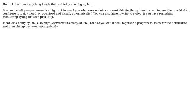 DevOps & SysAdmins: Yum update notification when logging on to CentOS server remotely смотреть онлайн