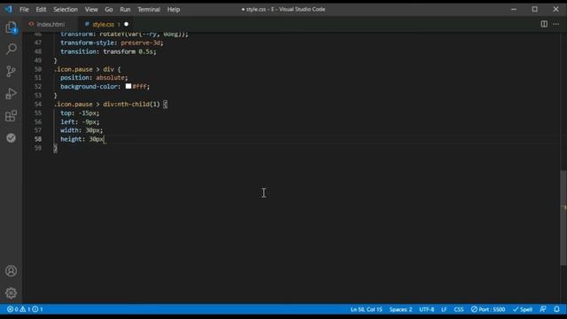 CSS Play Pause Buttons | Rotate A Icon Css | HTML5 Video Play Button CSS  | Html For Beginners