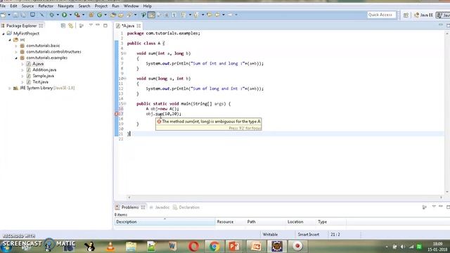 Core Java 26 - Method Overloading And Ambiguity смотреть онлайн