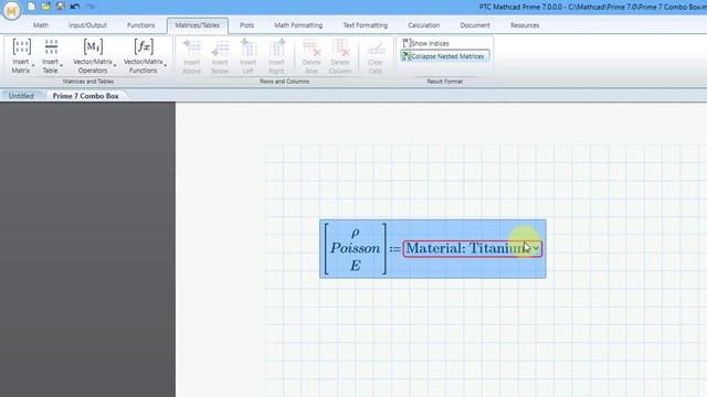 PTC Mathcad Prime 7.0 - Combo Box Input Control смотреть онлайн