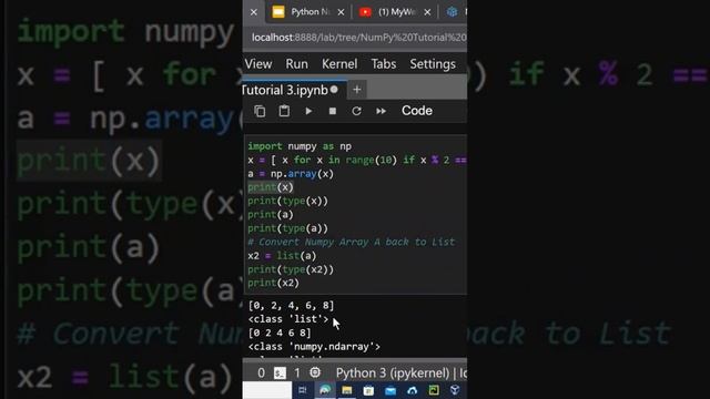 Python Convert a List Comprehension into NumPy Array смотреть онлайн