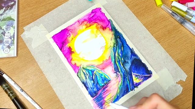 Размытие акварельных маркеров. Как рисовать акварельными маркерами. Акварельные маркеры. Пейзаж смотреть онлайн