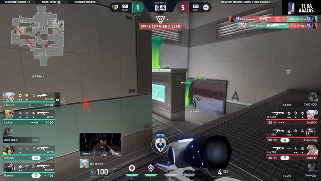 EDG vs GEN — VALORANT Masters Madrid — Suiza Ronda 2 — Mapa 1 смотреть онлайн