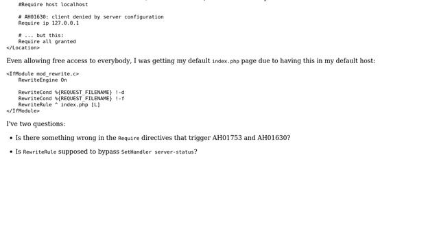 mod_rewrite directives prevents access to mod_status смотреть онлайн