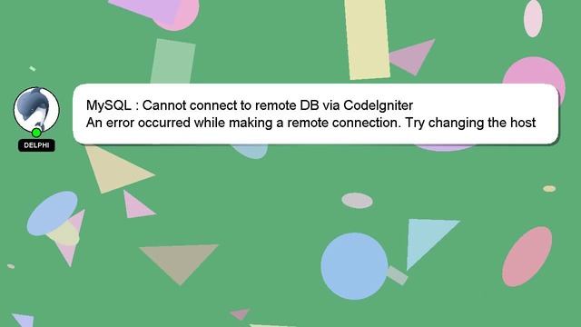 MySQL : Cannot connect to remote DB via CodeIgniter смотреть онлайн
