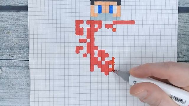 Как нарисовать ФИКСАЯ по клеточкам из МАЙНКРАФТА ? Рисунки по клеточкам FixEye minecraft смотреть онлайн