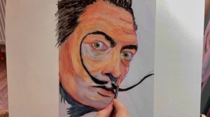 Рисую портрет Дали на стекле!