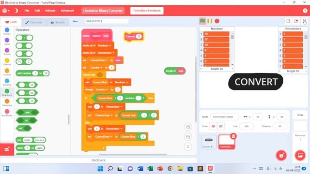 How to Create a Decimal to Binary Converter in Scratch! смотреть онлайн
