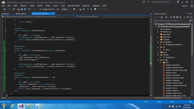 MVC Training Part 26 CRUD operation using Angularjs Entityframework in asp net mvc part3 смотреть онлайн