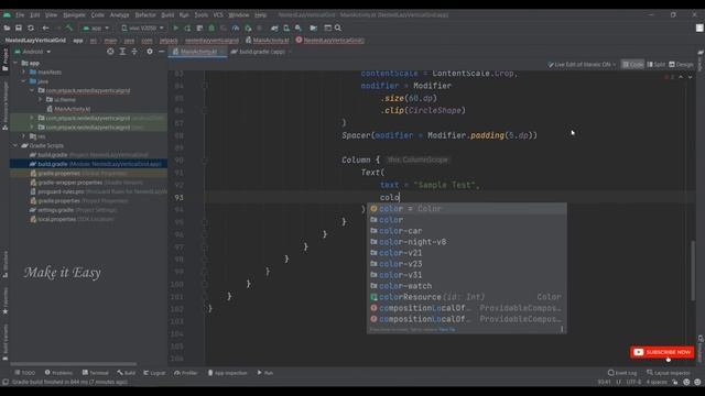 How to Implement Nested Lazy Vertical Grid in Jetpack Compose | Android | Kotlin | Make it Easy смотреть онлайн