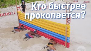 Девушки против атлета на полосе препятствий в Колумбии