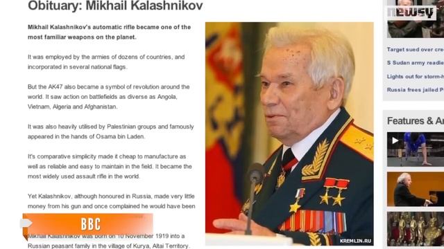 Mikhail Kalashnikov, Creator Of AK-47 Rifle, Dead At 94 смотреть онлайн