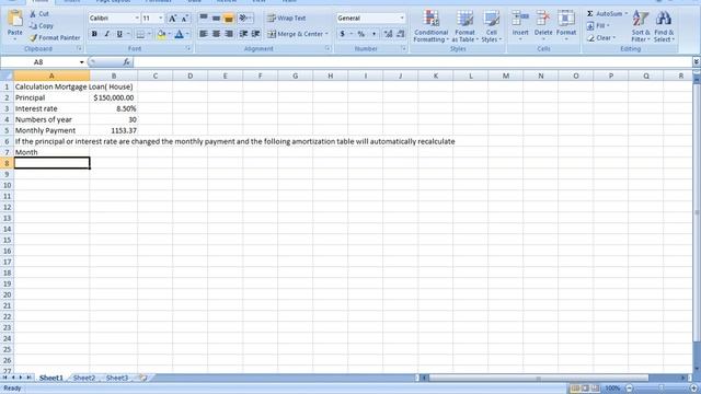 Calculation of Repayment of Mortgage Loan(house) in Excel смотреть онлайн