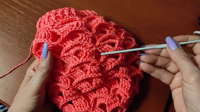 Объёмный, летний берет крючком. Беретик для начинающих.