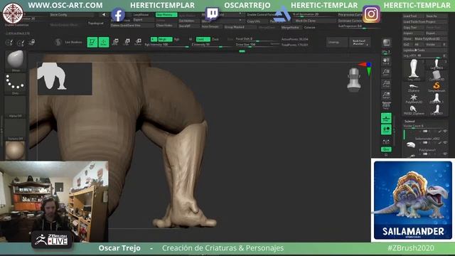 [ES-MX] 3D Modeling a Fungisaur in ZBrush #withme - Óscar Trejo - ZBrush 2020 смотреть онлайн